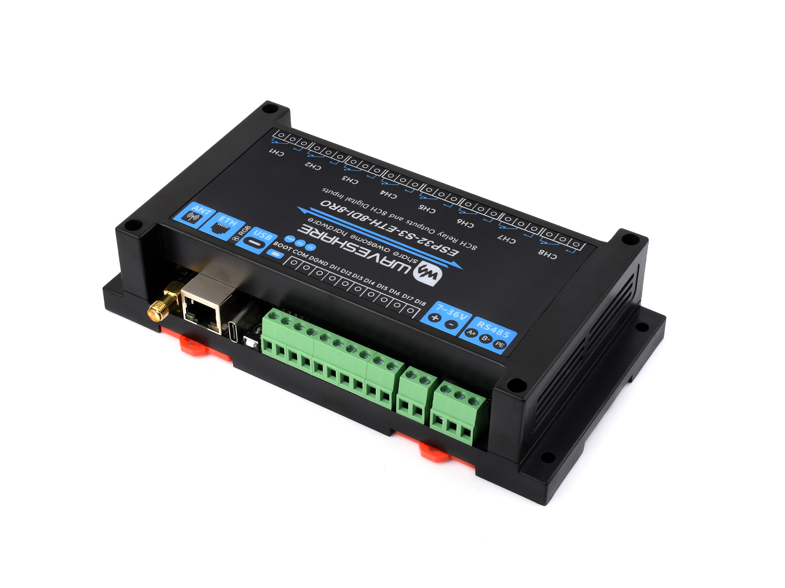 Waveshare อุตสาหกรรม 8-Channel - Esp32 S3 บทวิจารณ์และราคา