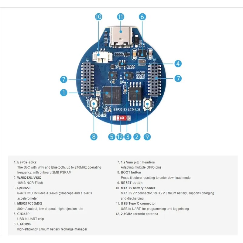 บอร์ดพัฒนา ESP32-S3 LCD หน้าจอ - Esp32 Development Board บทวิจารณ์และราคา
